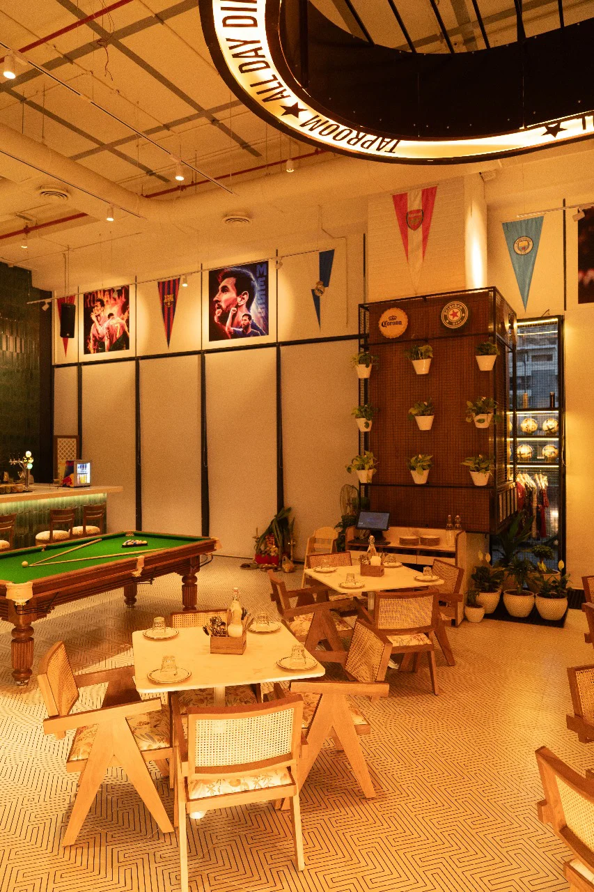Overall view of the vibrant and engaging interior design of The Studs Sports Bar & Grill in Pune, showcasing the lively atmosphere.
